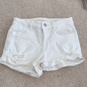 Ripped White Jean Shorts